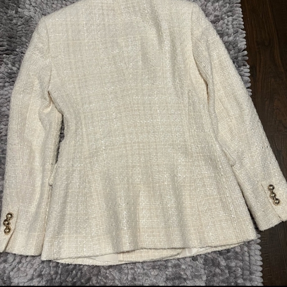 Zara Tweed Cream Blazer - Picture 4 of 4